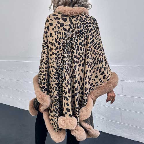 Poncho met Bontkraag