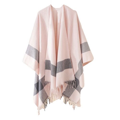 Katoenen Winter Dames Poncho