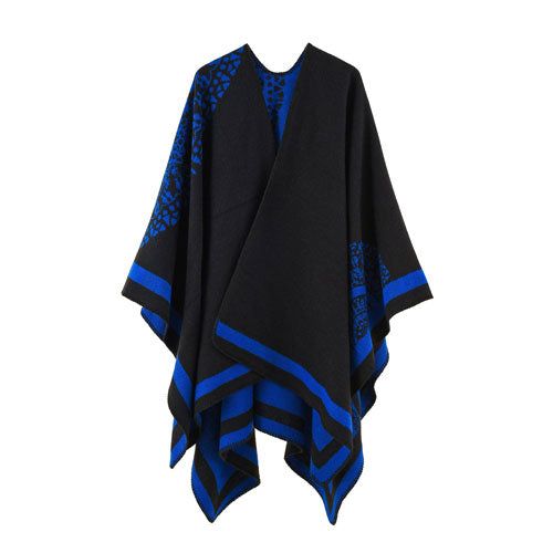 Plaid Poncho Winter Dames