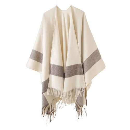 Katoenen Winter Dames Poncho