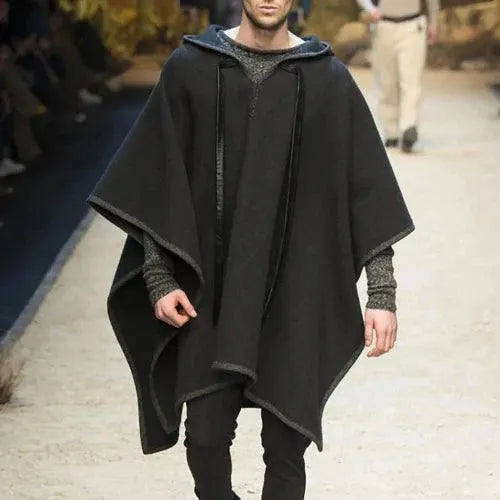 Fashion Heren Poncho met Capuchon