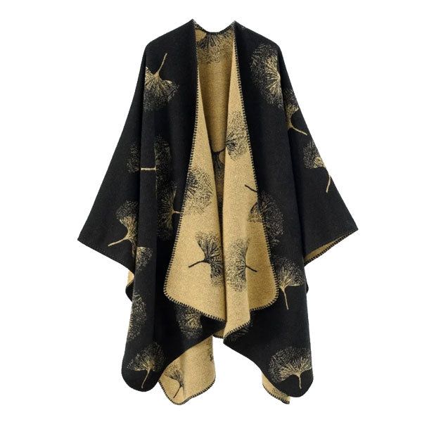Katoenen Poncho met Bonte Motieven