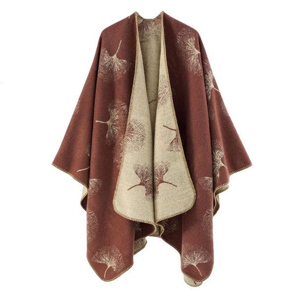 Katoenen Poncho met Bonte Motieven