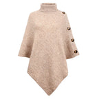 Asymmetrische Poncho met Col en Vleermuismouwen