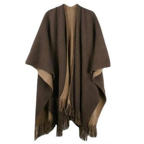 Effen Wollen Dames Poncho