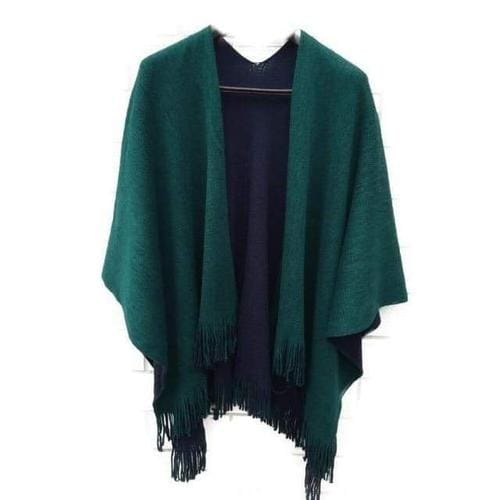 Effen Wollen Dames Poncho