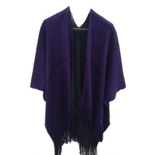 Effen Wollen Dames Poncho