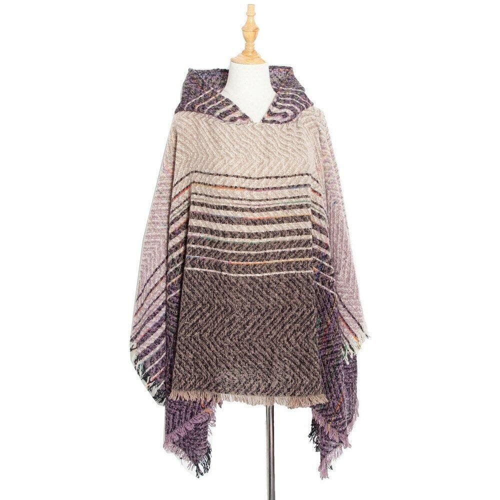 Fijne Gestreepte Dames Poncho