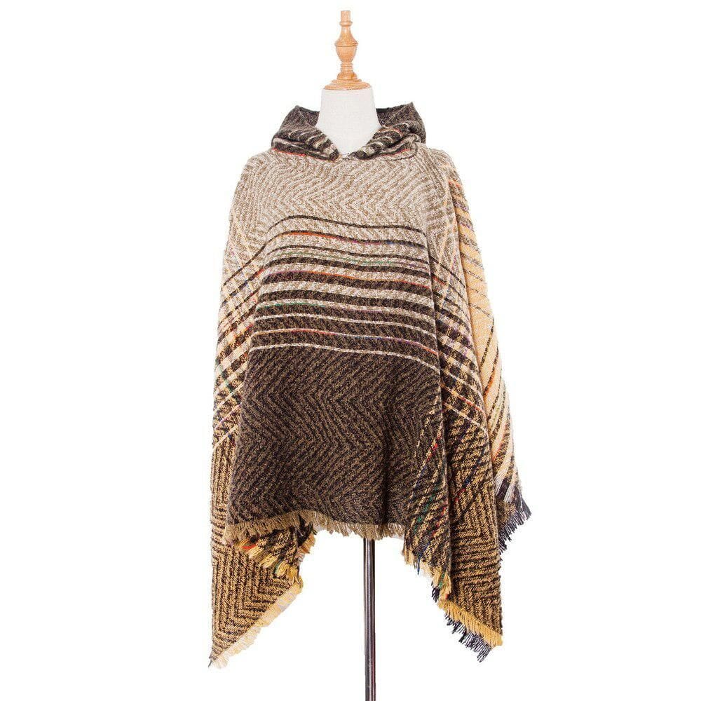 Fijne Gestreepte Dames Poncho