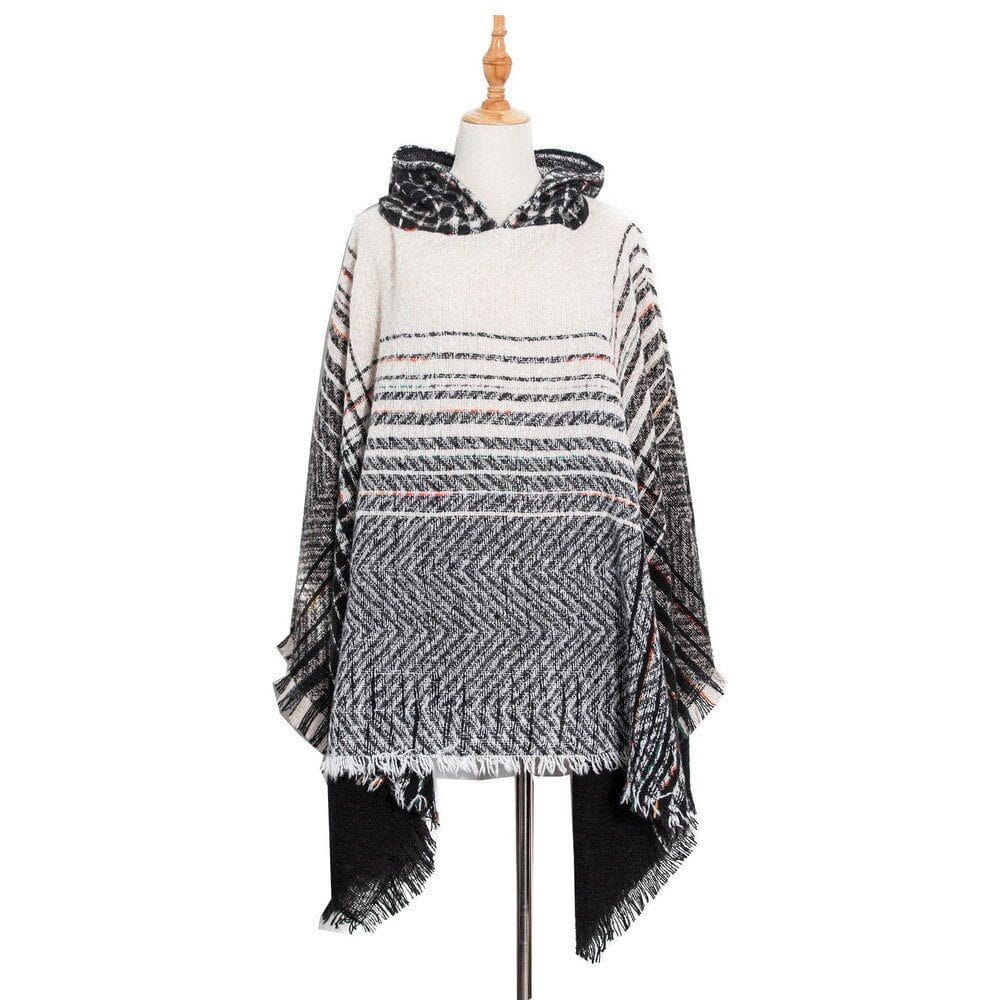 Fijne Gestreepte Dames Poncho