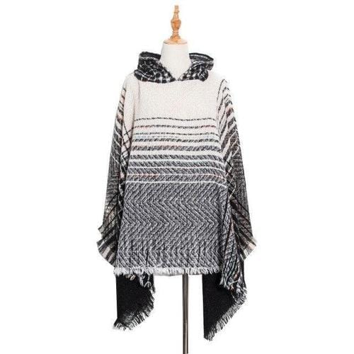 Fijne Gestreepte Dames Poncho