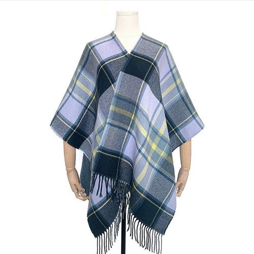 Omkeerbare Dames Poncho Kasjmier