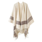 Katoenen Winter Dames Poncho