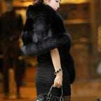 Luxe Dames Poncho Imitatiebont