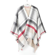 Dames Poncho Kasjmier met V-hals