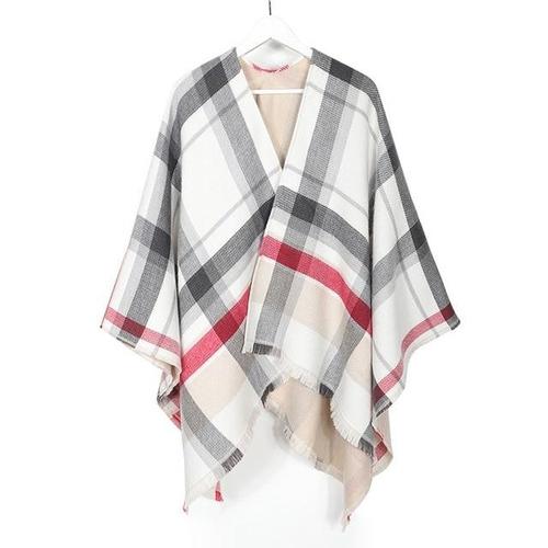 Dames Poncho Kasjmier met V-hals