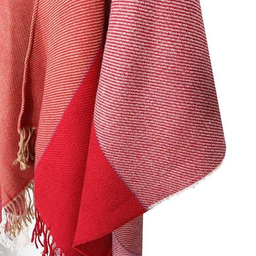 Kasjmier Dames Poncho met Franje