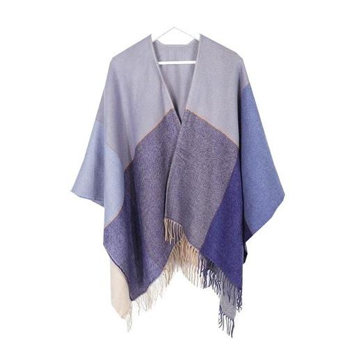 Kasjmier Dames Poncho met Franje