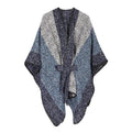 Dames Poncho Kasjmier met Gebreide Wolmotieven