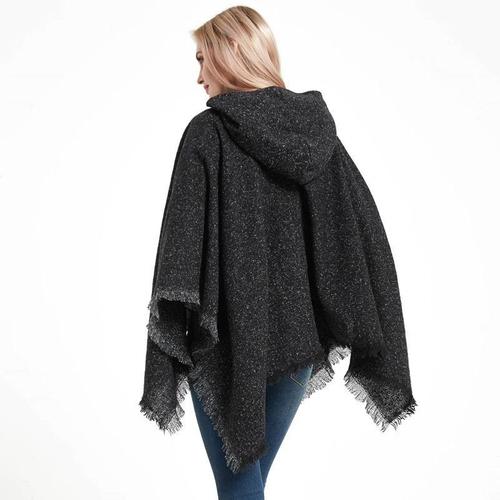 Lange Gemêleerde Dames Poncho