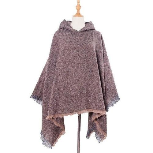 Lange Gemêleerde Dames Poncho
