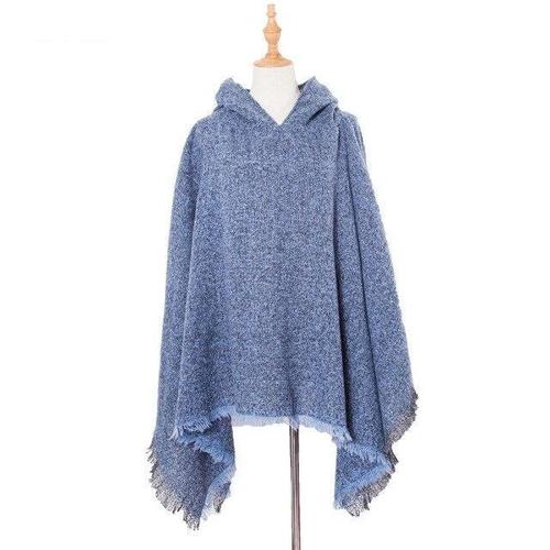 Lange Gemêleerde Dames Poncho