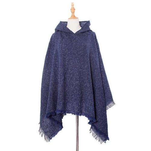 Lange Gemêleerde Dames Poncho
