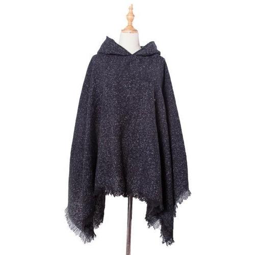 Lange Gemêleerde Dames Poncho