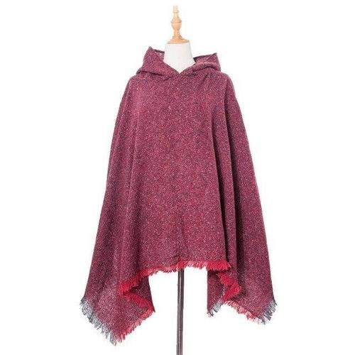 Lange Gemêleerde Dames Poncho