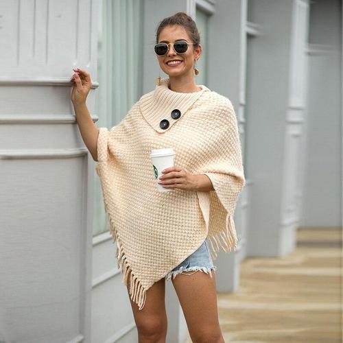Poncho met Knopenkraag