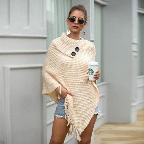 Poncho met Knopenkraag