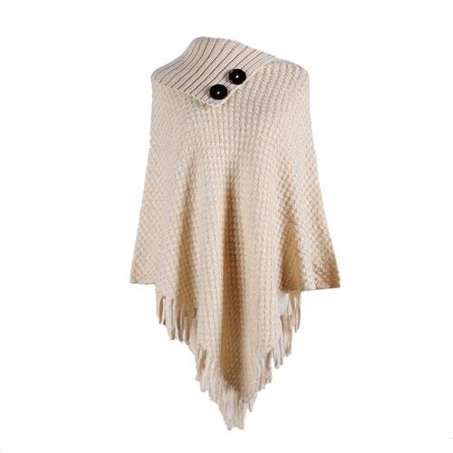 Poncho met Knopenkraag