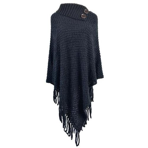Poncho met Knopenkraag