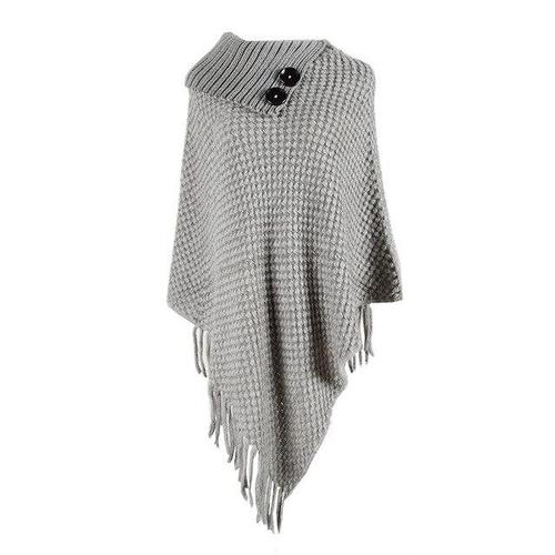 Poncho met Knopenkraag