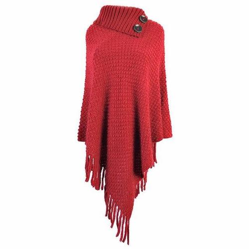 Poncho met Knopenkraag