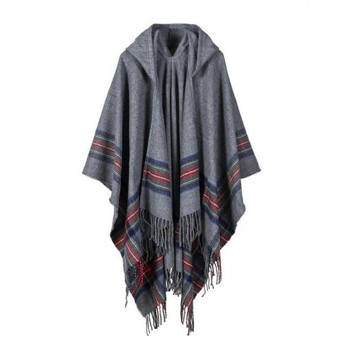 Etnische Dames Poncho met Capuchon