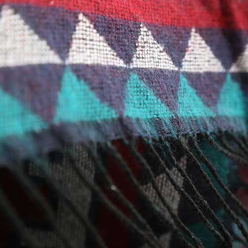 Etnische Dames Poncho met Fijne Franje