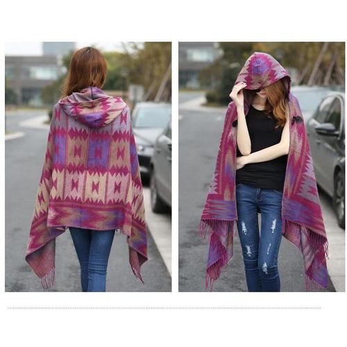 Fijne Dames Poncho met Capuchon