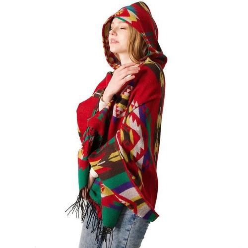 Fijne Dames Poncho met Capuchon