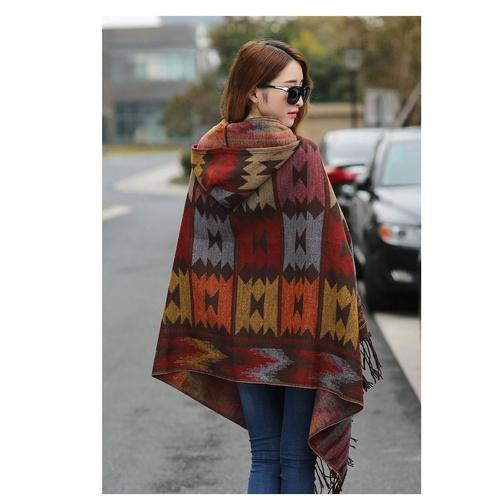Fijne Dames Poncho met Capuchon