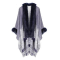 Fijne Dames Poncho met Bontkraag
