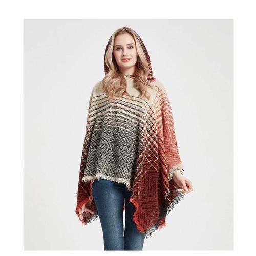Fijne Gestreepte Dames Poncho
