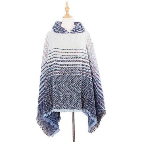 Fijne Gestreepte Dames Poncho