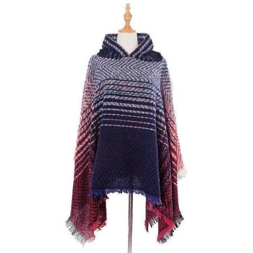 Fijne Gestreepte Dames Poncho