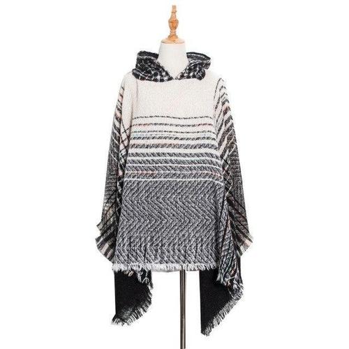 Fijne Gestreepte Dames Poncho