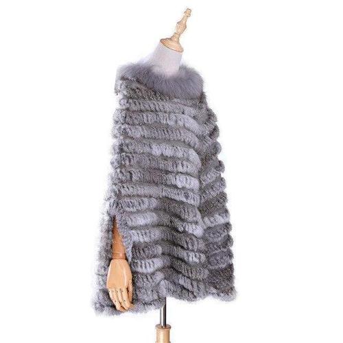 Korte Dames Poncho met Bont