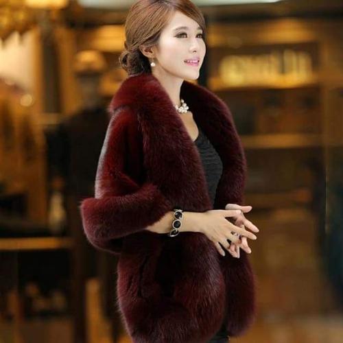 Luxe Dames Poncho Imitatiebont