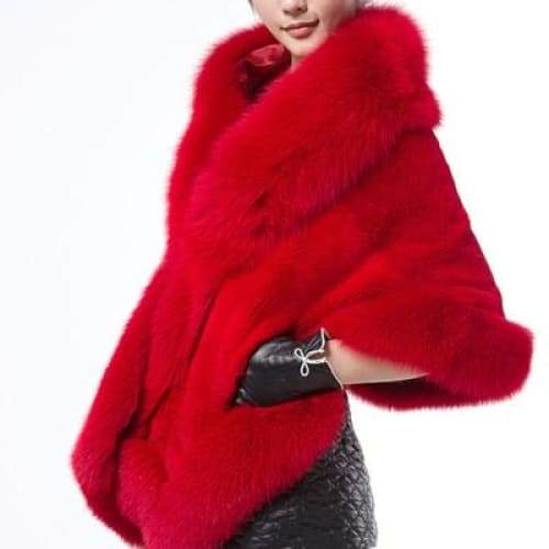 Luxe Dames Poncho Imitatiebont