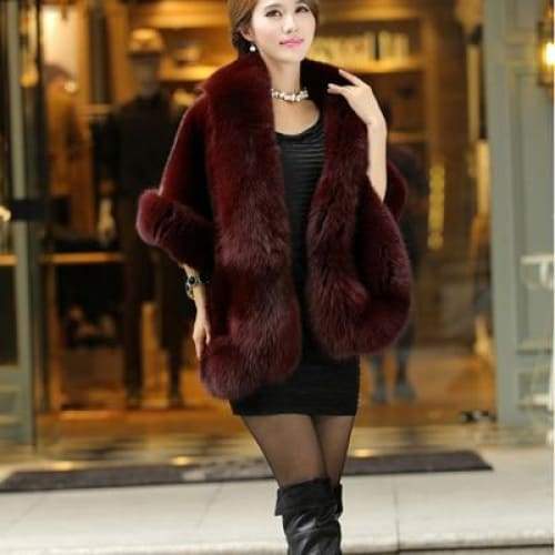 Luxe Dames Poncho Imitatiebont