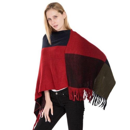 Wollen Winter Dames Poncho